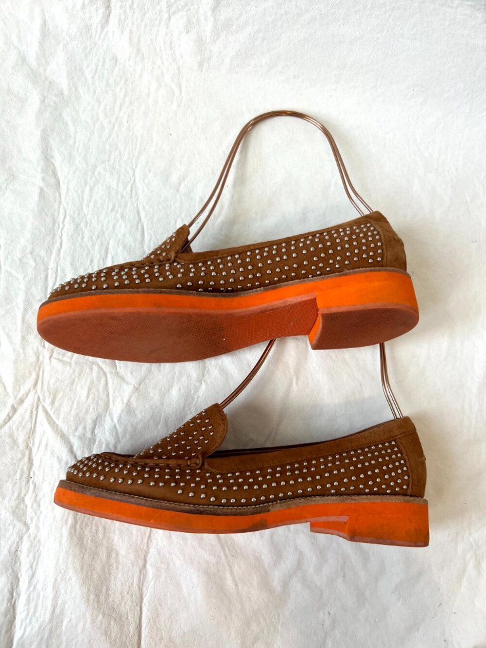 Jeffrey Campbell shoes Dorm size 8 womens   brown suede studded orange moc - Picture 6 of 14